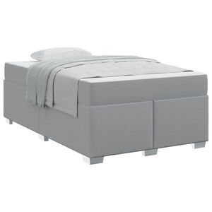 vidaXL Bedframe met matras Lichtgrijs 120 x 190 cm Stof