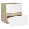 vidaXL Badkamermeubelset spaanplaat wit en sonoma eikenkleurig