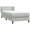 vidaXL Boxspring met matras fluweel lichtgrijs 80x220 cm