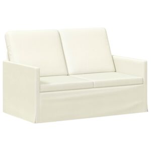 vidaXL 2-zits bank Cr&egrave;mekleurig 130 x 81 x 82 cm Katoen Stof