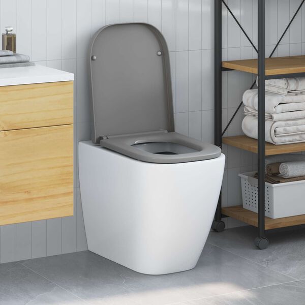 vidaXL Toiletzitting Grijs 44,5 x 35 x 3,6 cm Duroplast