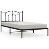 vidaXL Bedframe met hoofdbord metaal zwart 100x200 cm