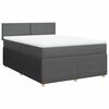 vidaXL Boxspring met matras stof donkergrijs 140x200 cm