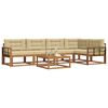 vidaXL Buiten bankenset met kussen 6 pcs Natuurlijk en Beige
