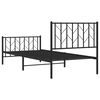 vidaXL Bedframe met hoofd- en voeteneinde metaal zwart 90x200 cm