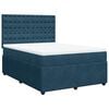 vidaXL Boxspring met matras fluweel donkerblauw 140x200 cm