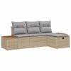 vidaXL Tuin Sofa Set 4 st Beige poly rattan