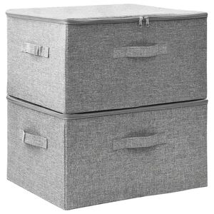 vidaXL Opbergboxen 2 st 43x34x23 cm stof grijs