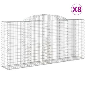 vidaXL Schanskorven 8 st gewelfd 300x50x140/160 cm ijzer