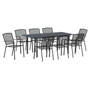 vidaXL Tuin eettafelset 9 st Antraciet Poedercoating staal