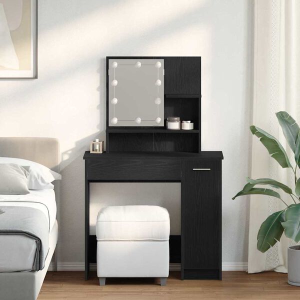 vidaXL Plafondtafel Zwart eiken 86.5 x 35 x 136 cm Bewerkt hout