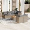 vidaXL 8-delige Loungeset met kussens poly rattan gemengd beige