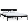 vidaXL Bedframe massief hout zwart 120x190 cm