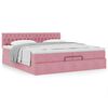 vidaXL Ottoman bed met matras 200x200 cm fluweel roze