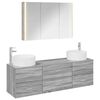 vidaXL Badkamermeubelset 4 pcs Grijs Sonoma Bewerkt hout en glas