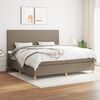 vidaXL Boxspring met matras stof taupe 200x200 cm