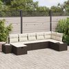 vidaXL Tuin Sofa Set met kussen 7 pcs Bruin poly rattan