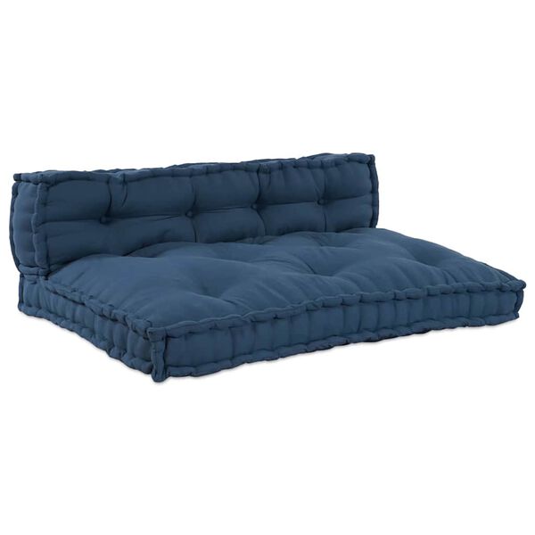 vidaXL Pallet Sofa Kussen 2 pcs Indigo 120 x 80 x 38 cm Stof