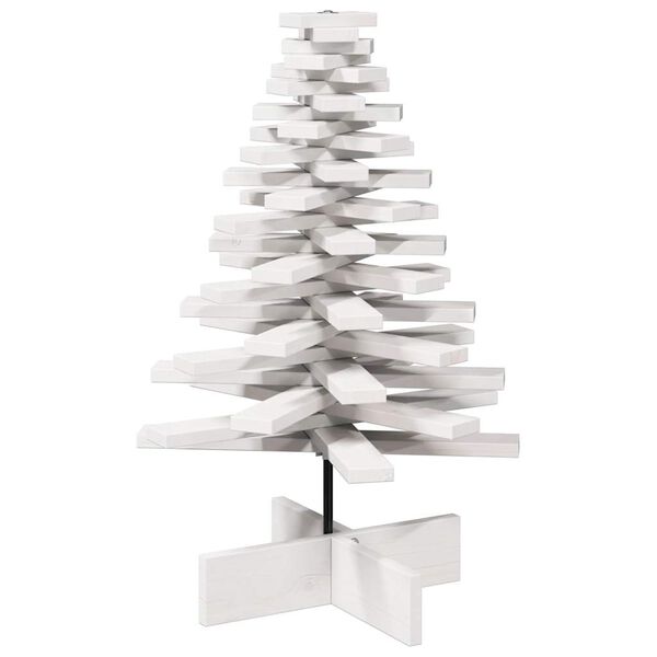 vidaXL Kerstdecoratie kerstboom 80 cm massief grenenhout wit