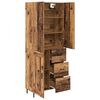 vidaXL Hoge kast met lade 2 pcs Oud Hout Geengineerd Hout en Glas