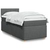 vidaXL Boxspring met matras stof donkergrijs 90x190 cm