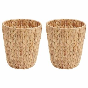 vidaXL Afvalpapier bakken 2 st Waterhyacint 26 x 26 x 29 cm Naturel