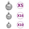 vidaXL Kunstkerstboom met verlichting en ballen set Groen 180 cm PET