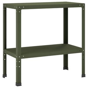 vidaXL Planttafel 100 x 40 x 80 cm Gepoedercoat staal Olijfgroen