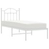 vidaXL Bedframe met hoofdbord zonder matras metaal wit 75x190 cm