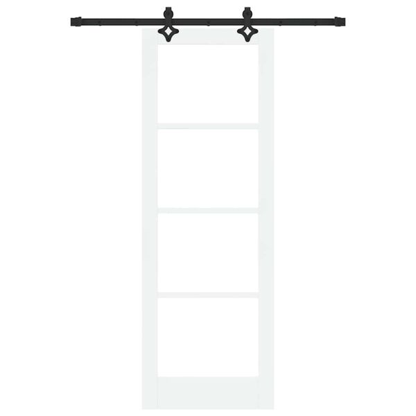 vidaXL Schuifdeur Wit 73,5 x 211 cm Massief grenenhout en glas