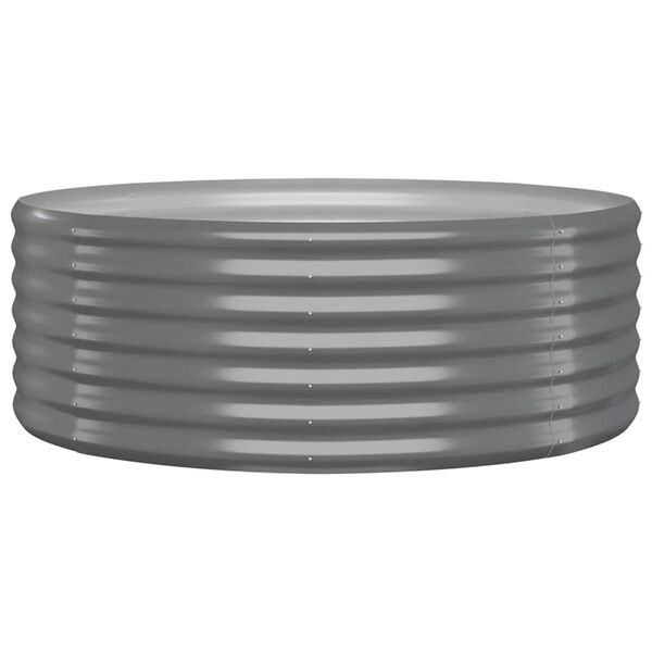 vidaXL Plantenbak 100x100x36 cm gegalvaniseerd staal grijs