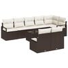 vidaXL Tuinbankenset 9 st Bruin en Cr&egrave;me poly rattan