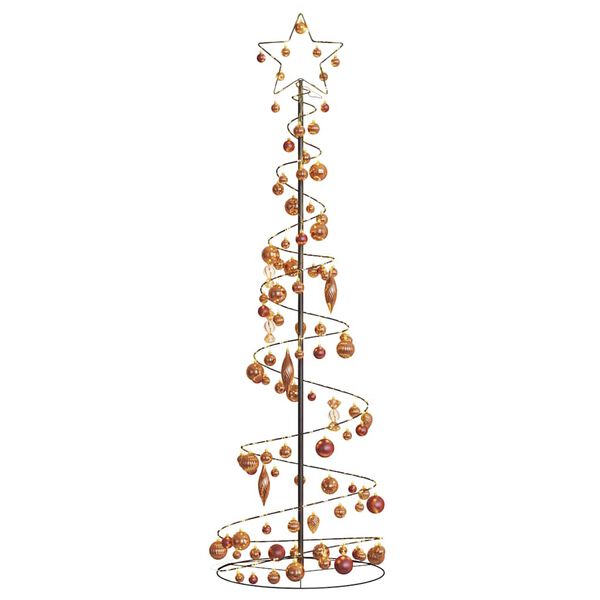 vidaXL LED-kerstboom met kerstballen 120 LED's warm wit 180 cm