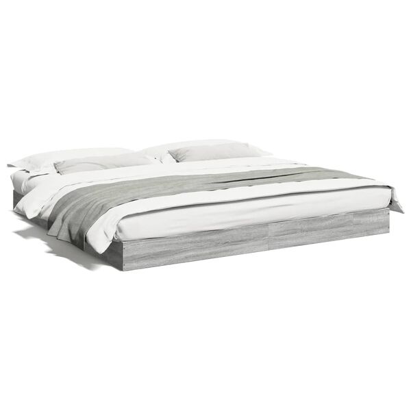 vidaXL Bedframe zonder matras 180x200 cm spaanplaat grijs Sonoma