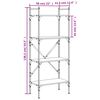 vidaXL Boekenkast 4-laags 56x31,5x138,5 cm bewerkt hout grijs sonoma