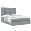 vidaXL Ottoman bed met matras 140x190cm stof lichtgrijs