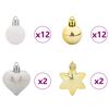 vidaXL Kerstbal Set 40 pcs Wit en Goud Kunststof