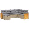 vidaXL 7-delige Loungeset met kussens poly rattan gemengd beige