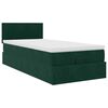 vidaXL Ottoman bed met matras en LED's 100x200 cm fluweel donkergroen