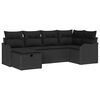 vidaXL Tuin Sofa Set met kussen met opslag 6 pcs Zwart Poly riet