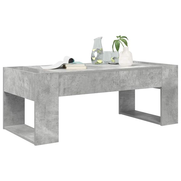vidaXL Salontafel Beton Grijs 110 x 50 x 41 cm Bewerkt hout
