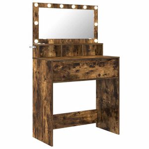 vidaXL Slaapkamer Kaptafels met lade Gerookt eiken 80 x 39,6 x 135 cm