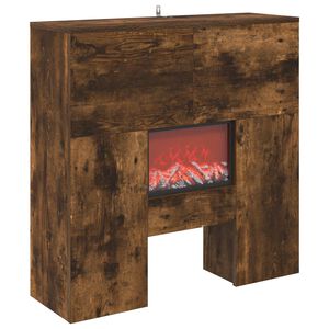 vidaXL Elektrische haard Gerookt eiken 75 x 24,5 x 75 cm Bewerkt hout
