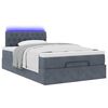 vidaXL Bed poef met matras en LED's 120x190 cm fluweel donkergrijs