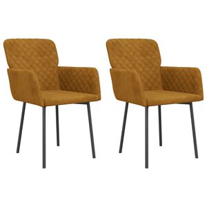 vidaXL Eetkamerstoelen 2 st fluweel bruin