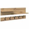 vidaXL Wandgemonteerde kapstok Muurmontage Artisan Eiken Bewerkt hout