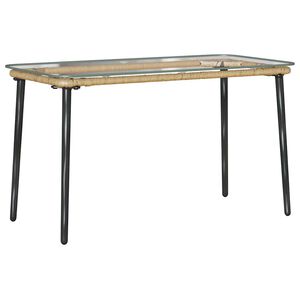 vidaXL Tuinstafel Naturel 80 x 40 x 45 cm poly rattan