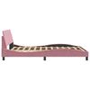 vidaXL Bedframe met hoofdeinde "Dover" 140x190 cm fluweel roze