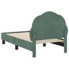 vidaXL Peuterbedframe met hoofdbord Zeegroen 70 x 140 cm Fluweel