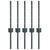 vidaXL ingegraven hekpalen 5 st Groen 80 cm Gepoedercoat staal